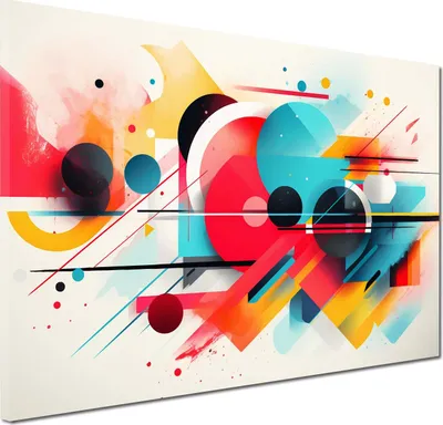 Produktbild von Abstrakte Formen Pop Art Wandbild Leinwandbild Kunstdruck XL Wanddeko: 90x60x2cm