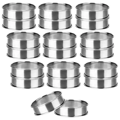 20 Crumpet-Ringe 8 cm, Edelstahl, doppelt gerollt, Backringe