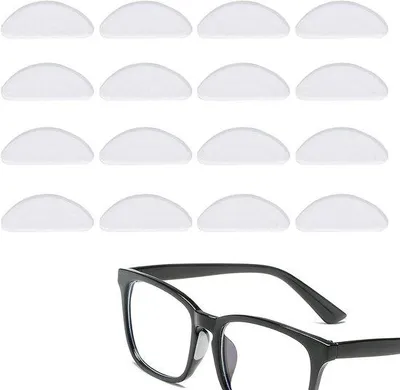 Imagen del producto de Almohadillas adhesivas de silicona para gafas, transparentes, 18 unidades.