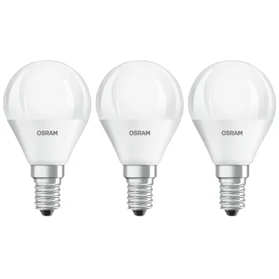 Produktbild von 3 x Osram LED Leuchtmittel P45 Tropfen 4,9W = 40W E14 matt 470lm 840 Neutralweiß 4000K