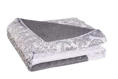 Zdjęcie produktu dla Narzuta na łóżko koc uniwersalny koc dzienny dwustronny wzór Alhambra 200x220 szary
