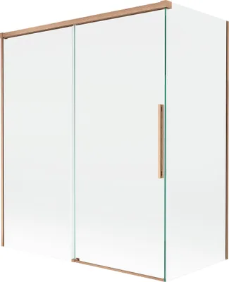 Immagine prodotto di Mexen Rox paravento da vasca 2 ante scorrevoli 140 + 70 x 150 cm, trasparente, rame spazzolato - 8C9-140-070-65-00