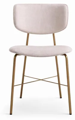 Immagine prodotto di Moderna sedia da sala da pranzo con seduta imbottita e gambe dorate