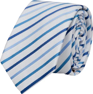 Produktbild von Fabio Farini - 1 Stück Herren Krawatte Weiß - verschiedene Weiße Männer Schlips in 8cm Breit (8cm), Weiß Blau - Moon Man/Cambridge Blue/True Navy