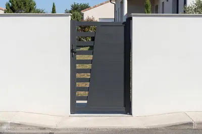Produktbild von Tor, verstellbar in der Breite 1 m, CERVINA H. 160 cm, graues Aluminium