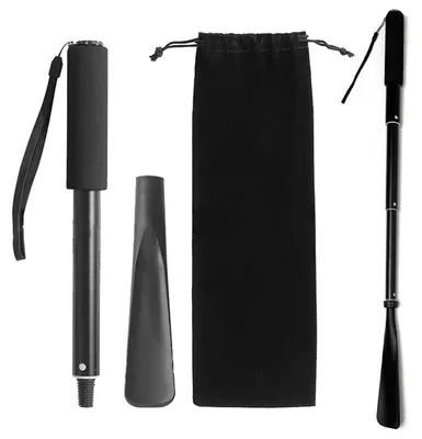 Obrázek produktu pro Pomůcka na nazouvání bot, dlouhá, teleskopická, výsuvná, 34-85 cm. Lehká, vhodná i do cestovní tašky. Součástí balení