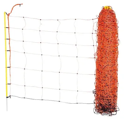 Produktbild von KERBL ClassicNet Schafnetz Einzelspitze – 50 m x 90 cm (Orange, 14 Pfähle) 27900