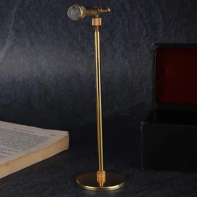 Produktbild von 1/6 Metall Gold Mikrofon Mini Musikinstrument Modell für 12 Zoll Puppe Zubehör 16 cm