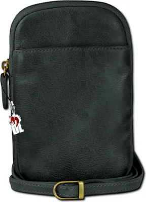 Produktbild von DrachenLeder Tasche Damen Handtasche echtes Leder grau 19,5x2,5x13 inklusive Drachenanhänger D2OTD310K