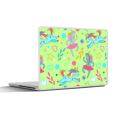 Produktbild von MuchoWow® Laptop Aufkleber Sticker Cover Ballerina - Einhorn - Muster - Regenbogen 31x22.5 cm - Laptop-Deko