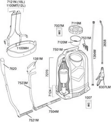Image de Pulvérisateur à dos Mesto 18 litres à pompe, réservoir en plastique, pulvérisateur 6 bar