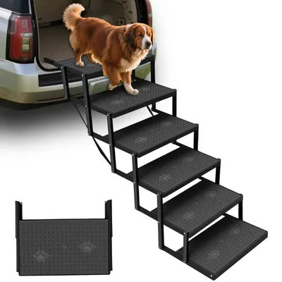 Immagine prodotto di Scala per cani, pieghevole, portata massima 80 kg, 6 gradini, antiscivolo, resistente