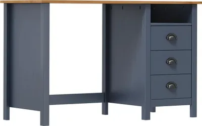 Produktbild von Schreibtisch Hill mit 3 Schubladen Grau 120x50x74cm Kiefernholz