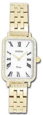 Immagine prodotto di Oozou, orologio da polso vintage, serie "Damenuhr", cinturino in metallo dorato, movimento al quarzo, quadrante analogico, modello D3UOC20414