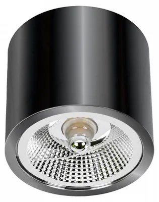 Produktbild von Deckenspots schwarz D-120mm AR111 GU10 IP20 rund verchromt
