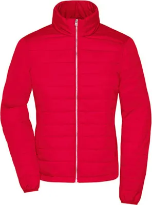 Produktbild von James+Nicholson JN1119 | Ladies` Padded Jacket / Taillierter Schnitt - Farbe: Red - Größe: XXL