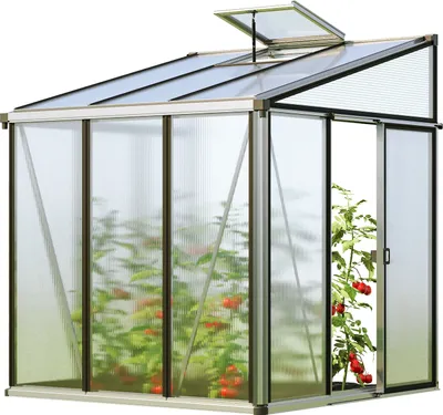 Produktbild von GFP Gewächshaus Anlehngewächshaus Ella 33 - Aluminium - 199x194 cm - 16 mm Polycarbonat-Platten