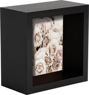 Produktbild von Nicola Spring Box-Foto-Rahmen - 4 x 4 Quadrat-Acrylrahmen - Schwarz
