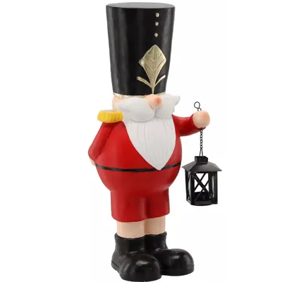 Produktbild von MIKONI Weihnachtsdeko SOLDAT | 55 x 24 x 16 cm| Teelicht Laterne | Winterdeko Figur Dekofigur Keramik Schneemann Weihnachtsbaum Weihnachtsfiguren