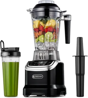Produktbild von Ein 2-in-1-Mixer mit zwei Mixbehältern, Mixer, leistungsstarker Mixer mit 1800 Watt, 1,85 Liter und 600 ml, Smoothie-Mixer mit 6 Messern, tragbarer Stabmixer