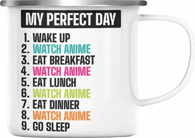 Produktbild von Trendation -  Anime Emaille Tasse Geschenk Spruch Emaille Emaille Tasse Geschenke Deko (Silber)