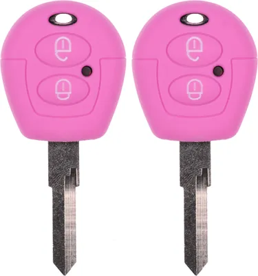 Produktbild von 2x Auto Schlüssel Silikon Schutz Hülle Rosa kompatibel mit VW SEAT Skoda T4 Fox Sharan Polo Cordoba 2 Tasten Funk Fernbedienung