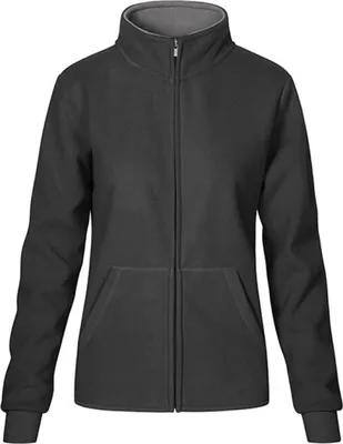 Produktbild von Doppel-Fleece Jacke Plus Size Damen, Graphit-Hellgrau, XXXL