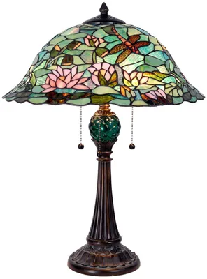 Produktbild von LumiLamp Tiffany Tischlampe 47x60 cm bunt grün