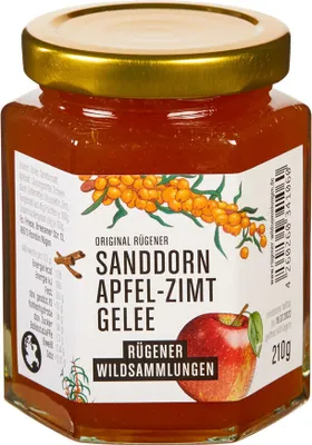 Produktbild von Original Rügener Sanddorn-Apfel-Zimt-Gelee, vegan