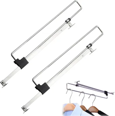 Imagen del producto de Barra ajustable para ropa, telescópica, lote de 2 unidades, para armarios y espacios reducidos