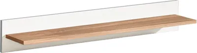Produktbild von Hängeregal / Wandregal Panduros 16, Farbe: Kiefer Weiß / Eiche Braun - Abmessungen: 14 x 85 x 18 cm (H x B x T)