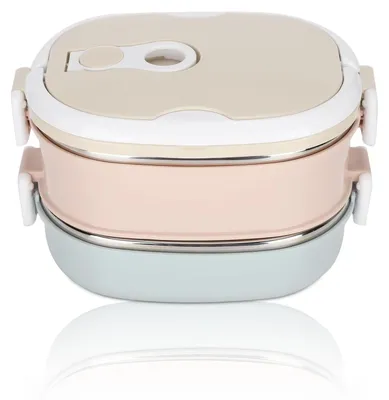 Produktbild von Tragbare Lunchbox 1800 ml, isolierte Lunchbox, Speisenwärmer, Snackbox, für Schule, Büro, Reisen, Erwachsene, Schüler (1800 ml, 2-lagig)