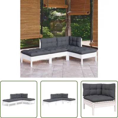 Produktbild von The Living Store 4-tlg. Garten-Lounge-Set mit Kissen Kiefer Massivholz