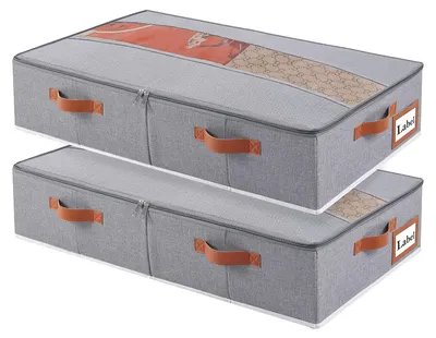 Obrázek produktu pro Sada dvou úložných boxů pod postel s průhledným víkem a úchyty