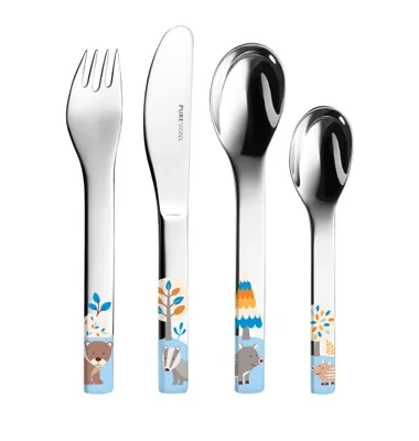 Produktbild von PURESIGNS 2100400 ONE Friends Steinbeck Baby-Besteck-Set