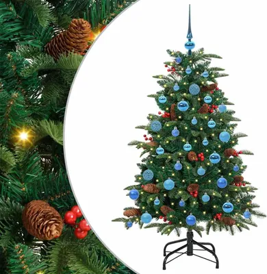 Produktbild von vidaXL Künstlicher Weihnachtsbaum mit 150 LEDs mit Ständer Grün 150 cm