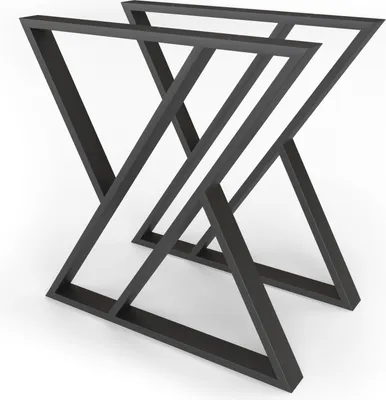 Produktbild von 1xPaar sossai Tischkufen in Schwarz 70x72cm Tischgestell Tischbeine Tischuntergestell TKG4 Rahmen