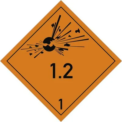 Produktbild von Dreifke® Gefahrzettel Klasse 1 - Unterklasse 1.2, Folie, 300x300 mm