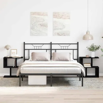 Obrázek produktu pro vidaXL Noční stolek, 2 kusy, černá barva, vzhled dubu, rozměry 50 x 30 x 51,5 cm