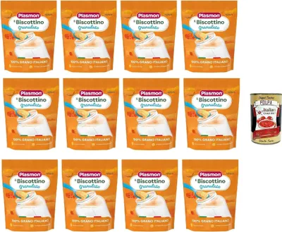 Produktbild von Plasmon Biscottino Granulato, dal 6° mese, 100% grano italiano 12 x 350 g + Italian Gourmet polpa 400g
