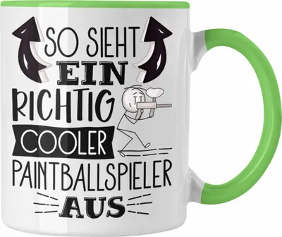 Produktbild von Trendation - So Sieht Ein Richtig Cooler Paintballspieler Aus Geschenk Tasse Lustiger Spruch Geschenkidee (Grün)