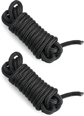 Imagen del producto de Cuerda de anclaje de nylon trenzada de doble hebra, de 10 mm de diámetro y 4,5 metros de longitud, con un bucle de 30 cm, ideal para barcos y camping
