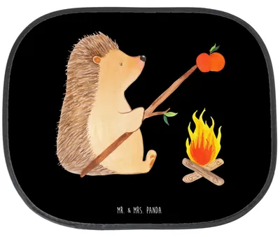 Produktbild von Mr. & Mrs. Panda Sonnenschutz Auto Igel Grillen - Schwarz - Geschenk, Sonnenblende, Sinn Des Lebens, Motivation, Lustige Sprüche, Autoscheiben, saugnapf, Spruch, Ziele