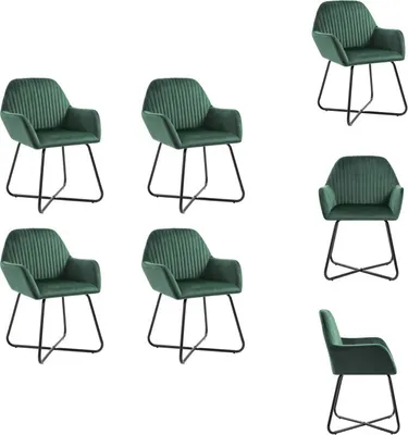 Immagine prodotto di vidaXL Sedie da pranzo 4 pz. Velluto verde - Sedie da pranzo