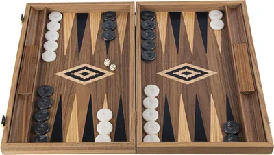 Immagine prodotto di Lussuoso set da backgammon in legno di noce americano con binari laterali