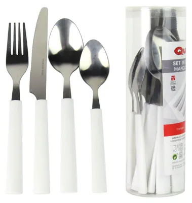 Produktbild von 16-tlg. Besteckset Campingbesteck Gartenbesteck für 4 Personen (Weiß)
