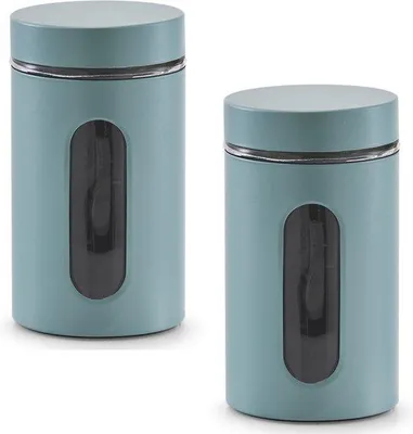 Produktbild von Zeller Vorratsglas Rund Grün 0,90 l, 3-er Set