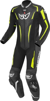 Image de Berik RSF-Teck perforé 1-pièce combinaison de cuir moto, noir/jaune, 58