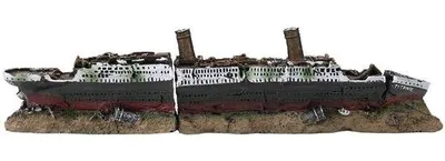 Produktbild von Wrack-Dekorationen – Aquarium-Dekoration – Sicher für Fische – Harz-Schiff – Titanic-Dekoration – Wunderschöne Landschaft – Geeignet für Süßwasser-Aquarien
