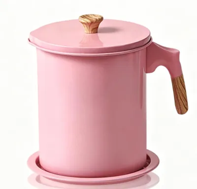 Ölsieb Topf mit feinmaschigem Sieb, Edelstahl, 1 Stück, Rosa